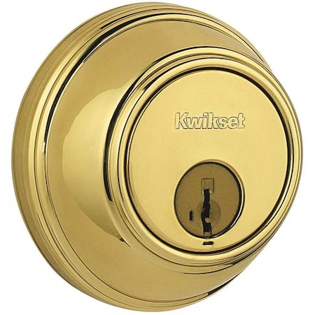 816 Series Polished Brass Single Cylinder Key Control Deadbolt Featuring SmartKey Security